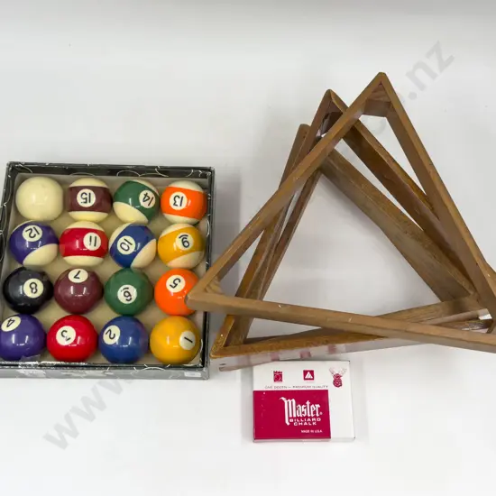 Pool Ball Set & Assorted Triangles