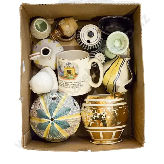 Box Qty of Assorted China etc incl Small Winston Churchill Bust