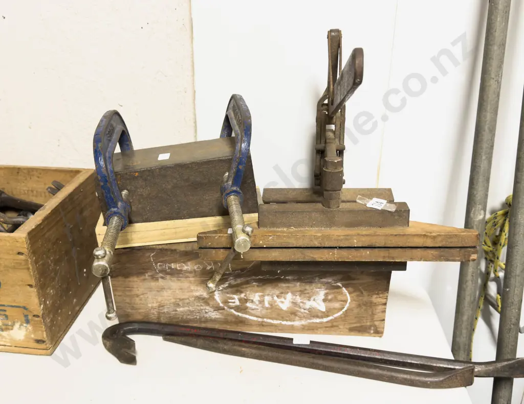 Qty of Assorted Vintage Tools incl Crowbars Mitre Trimmer etc Image 1++