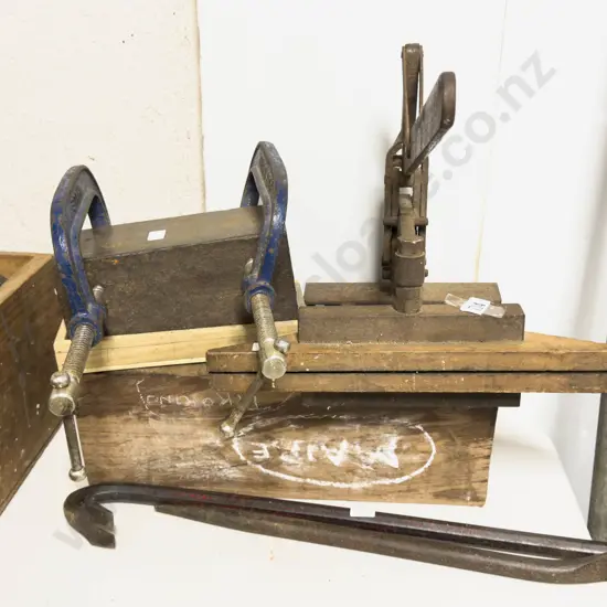 Qty of Assorted Vintage Tools incl Crowbars Mitre Trimmer etc
