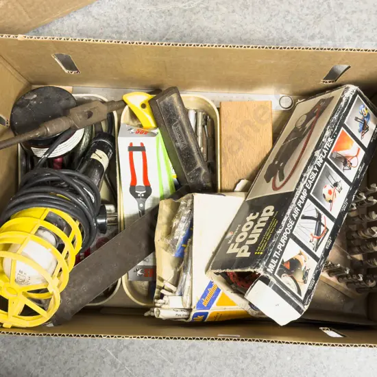 Box Qty of Assorted Tools etc
