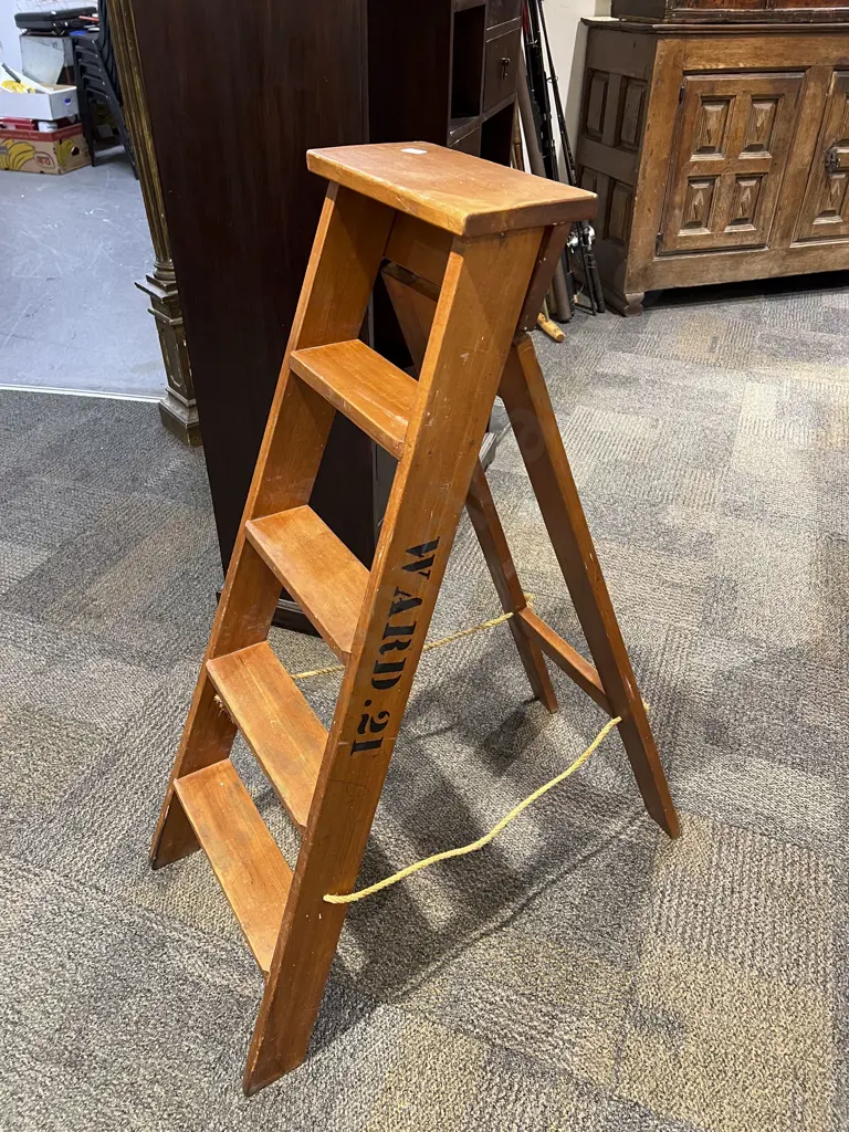 Vintage Wooden Step Ladder Image 1++