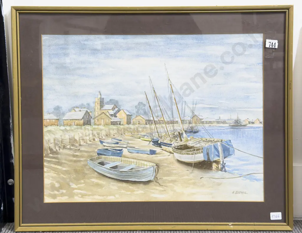 A. Bethell - Harbour Scene - Watercolour Image 1++
