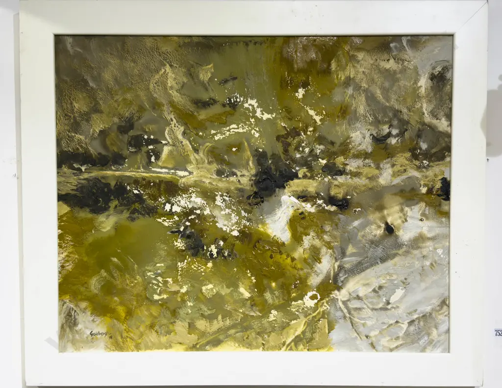 Suzanne Goldberg - "Ochre Lumber Landscape" - Oil on Board Image 1++