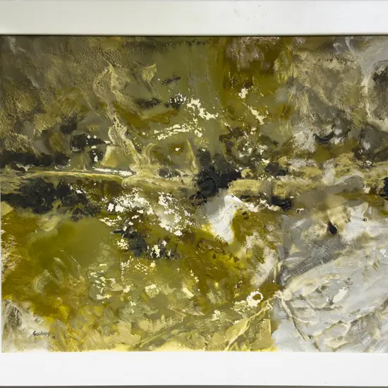 Suzanne Goldberg - "Ochre Lumber Landscape" - Oil on Board
