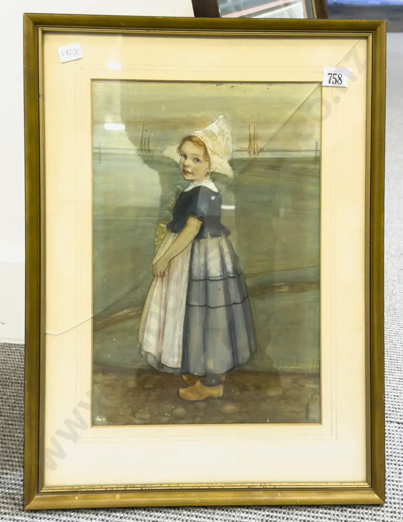 Signed EKB - Portrait Study - Watercolour Image 1++