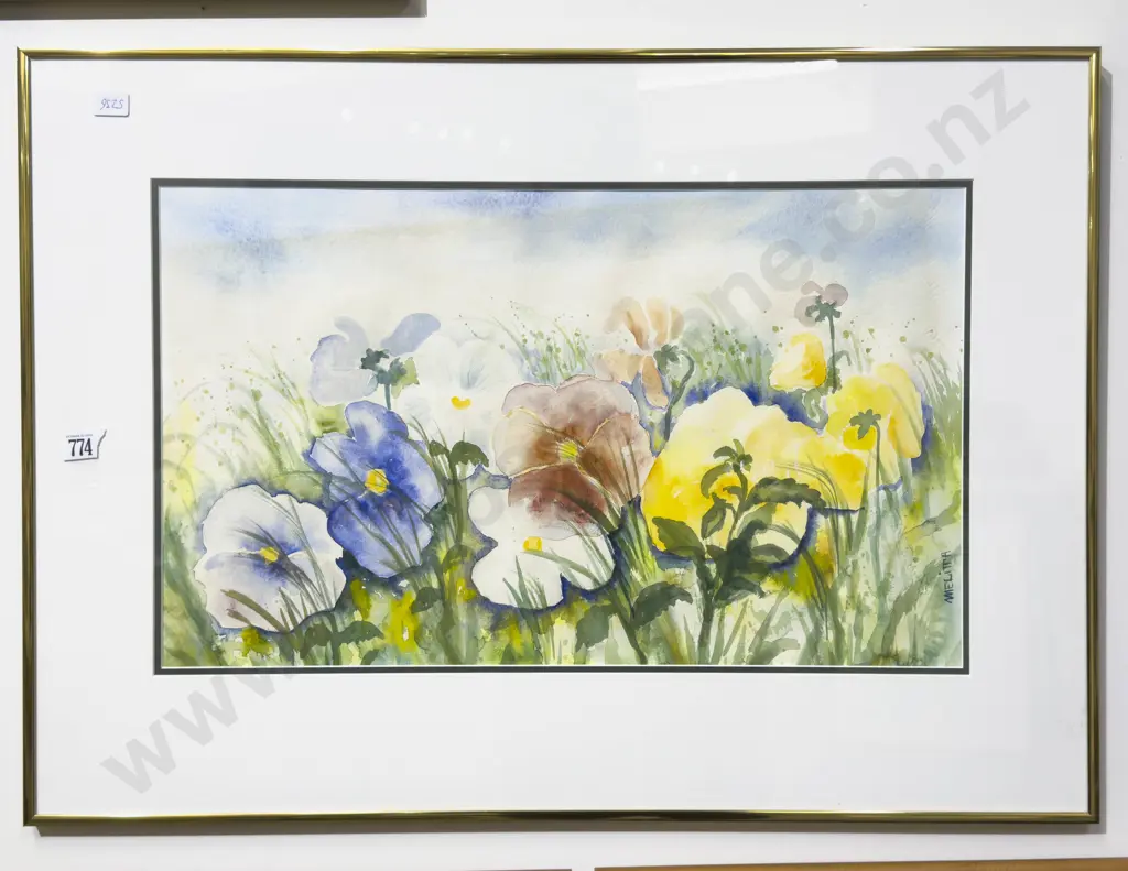 Signed Melitta - Floral Still Life - Watercolour Image 1++