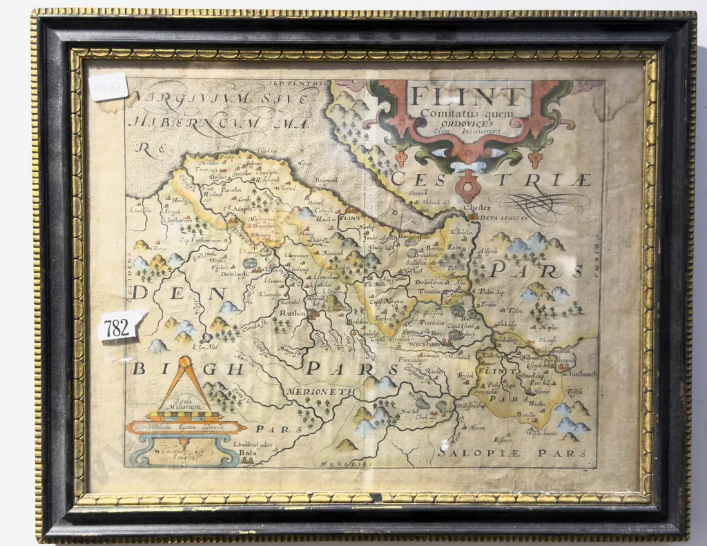 C17th Handcoloured Map by Christopher Saxton Image 1++