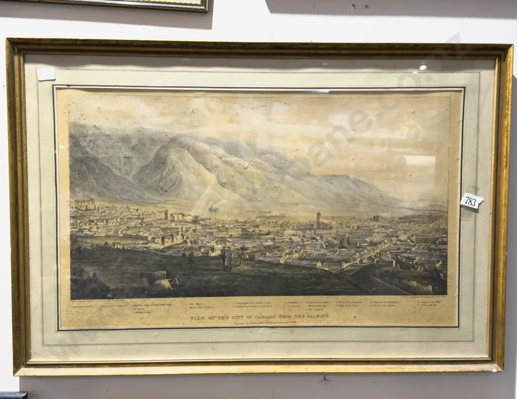 View of the City of Caracas from the Cavalry - Historical Print Image 1++