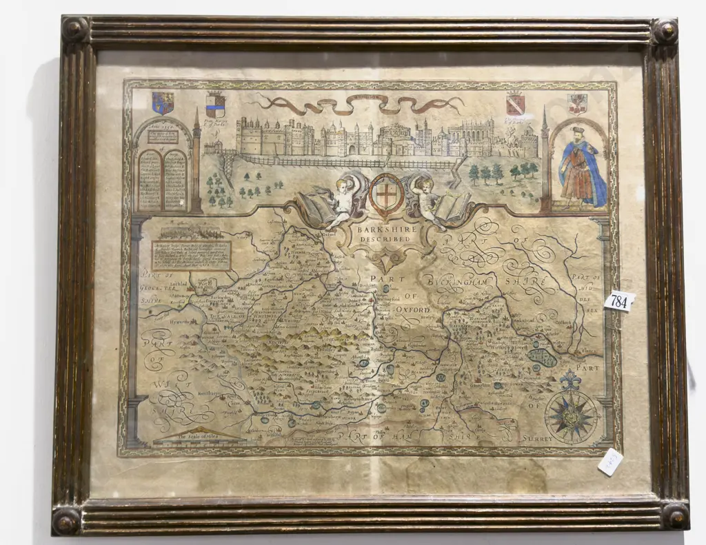 C18th Handcoloured Map of Barkshire Image 1++