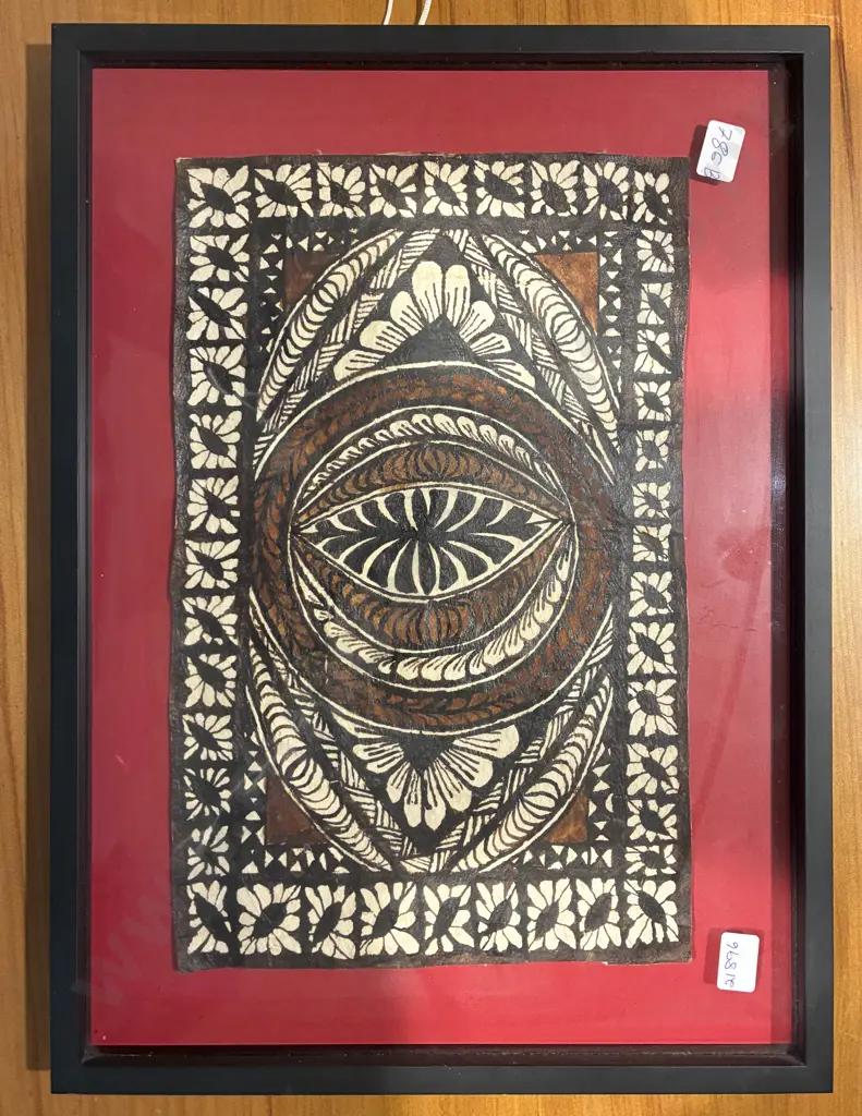 Small Framed Tapa Cloth Image 1++