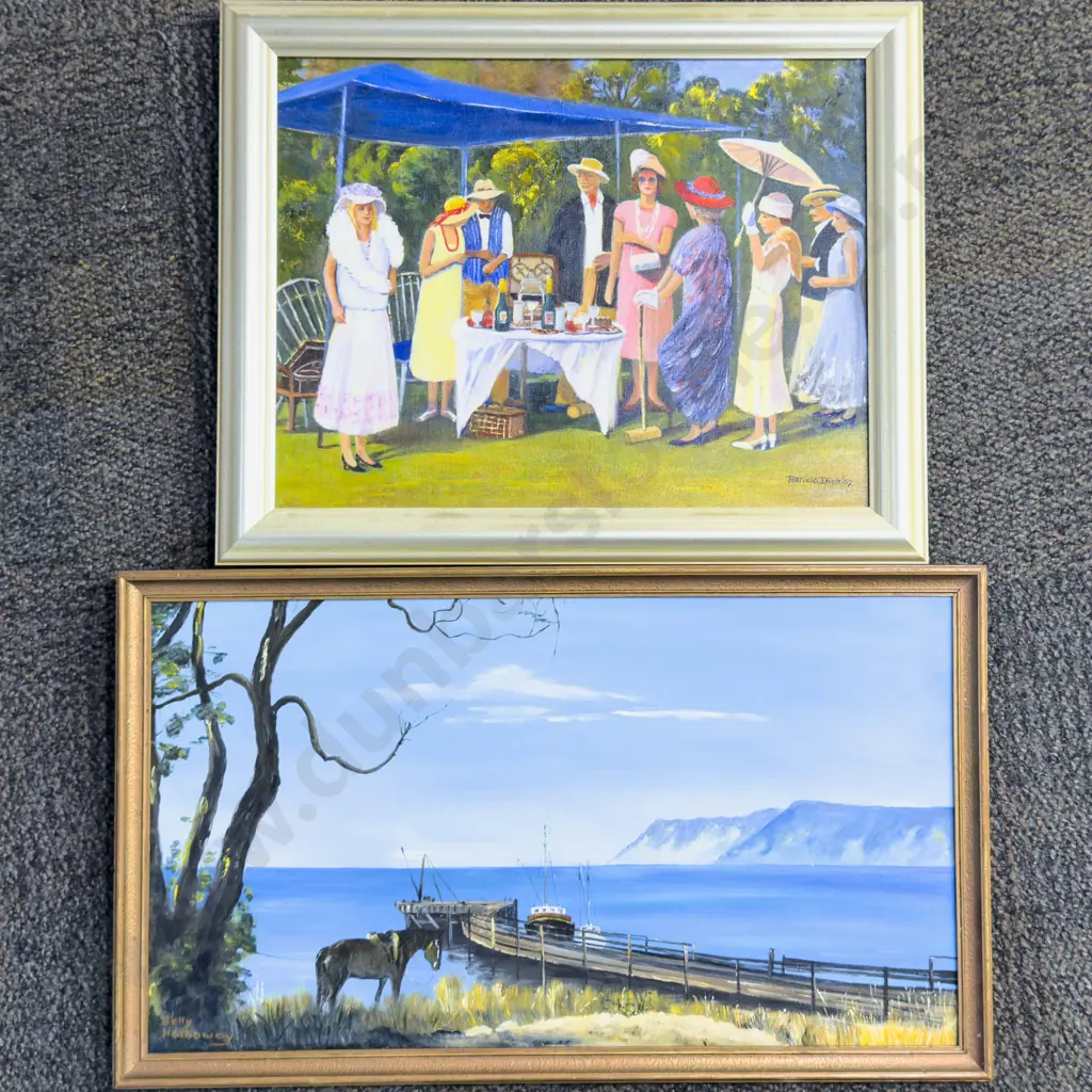 Patricia Dick - "Napier Gadsby Picnic" - Oil on Canvas together with Other Oil Image 1++