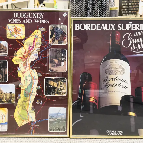 Four Assorted Framed Wine Related Prints