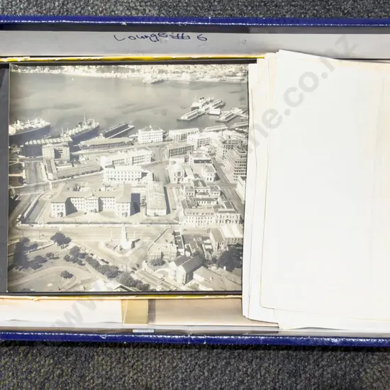 Box Qty of Assorted Loose Maps & Vintage Aerial Photograph of Wellington
