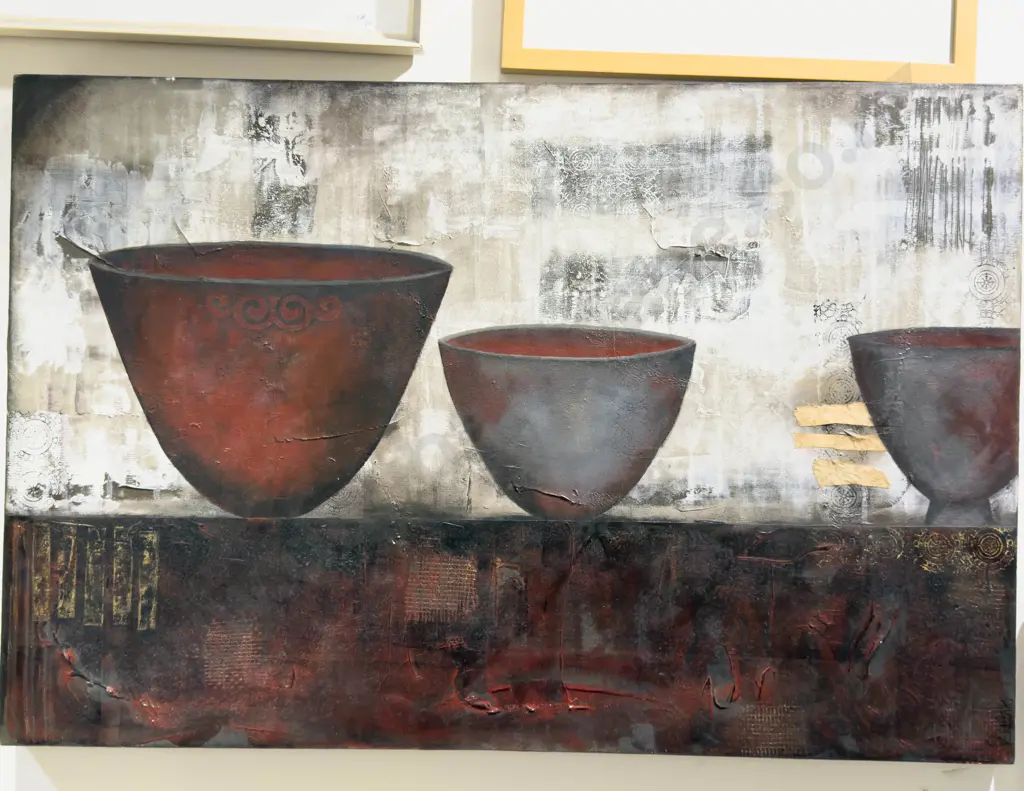 Paulette Harris - "Three Bowls" - Acrylic on Canvas Image 1++