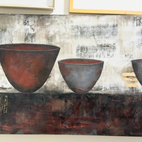 Paulette Harris - "Three Bowls" - Acrylic on Canvas