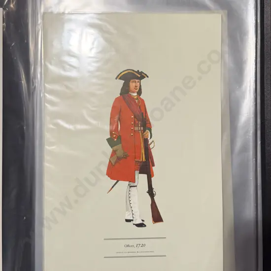 Clear File Folder of Assorted Military Uniform Prints