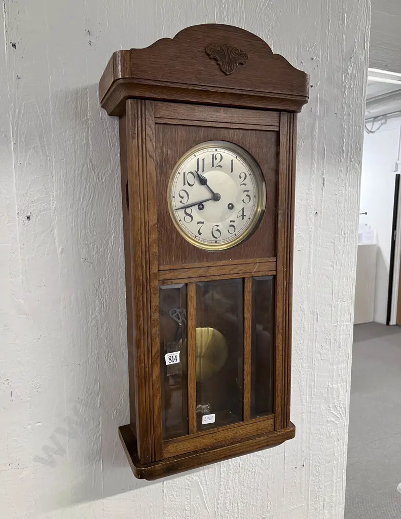Oak Framed Wall Clock Image 1++