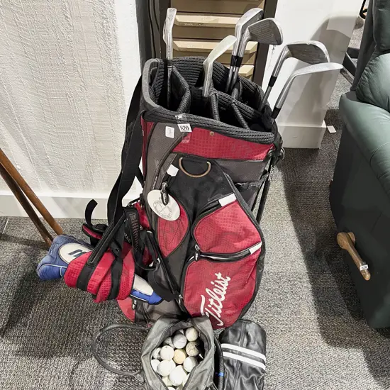 Golf Bag & Assorted Clubs