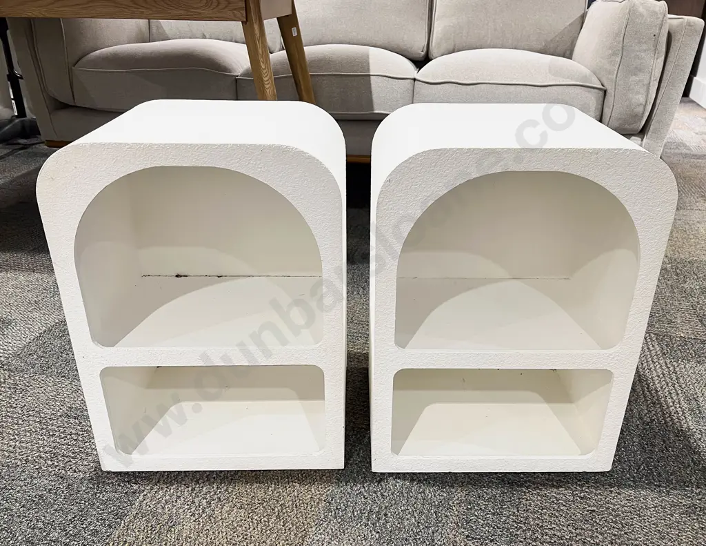 Pair of Arched Bedside Tables Image 1++