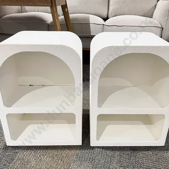 Pair of Arched Bedside Tables