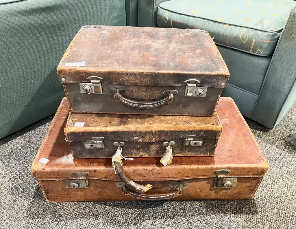Three Assorted Vintage Suitcases Image 1++