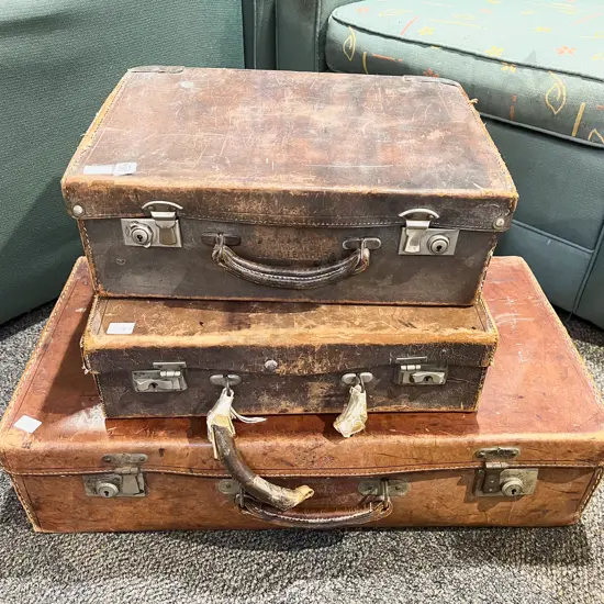 Three Assorted Vintage Suitcases