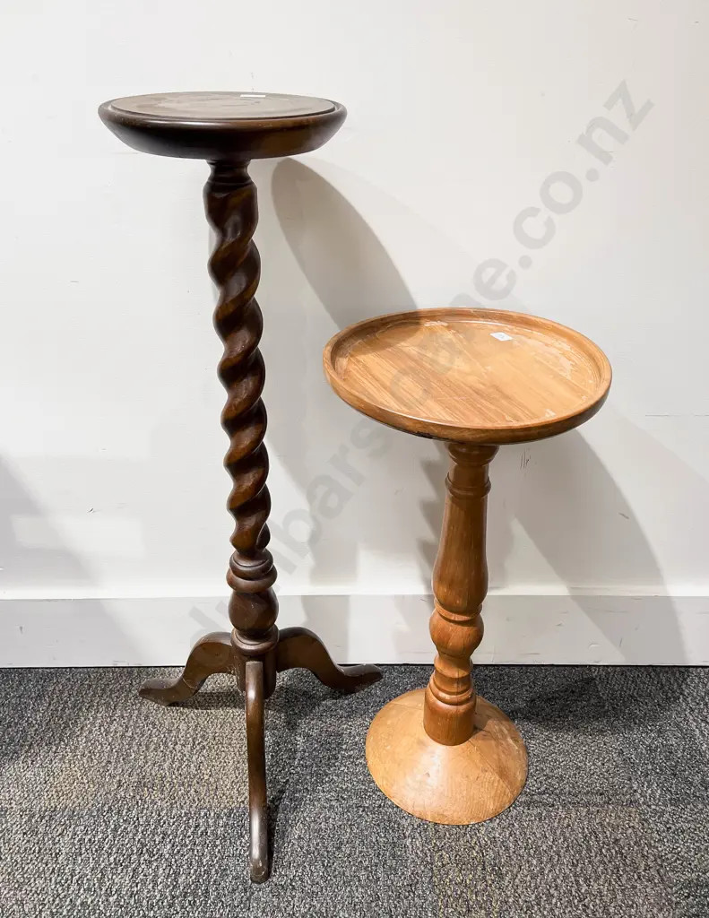 Mahogany Tripod Base Plant Stand with Barley Twist Support & Other Plant Stand Image 1++