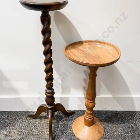Mahogany Tripod Base Plant Stand with Barley Twist Support & Other Plant Stand