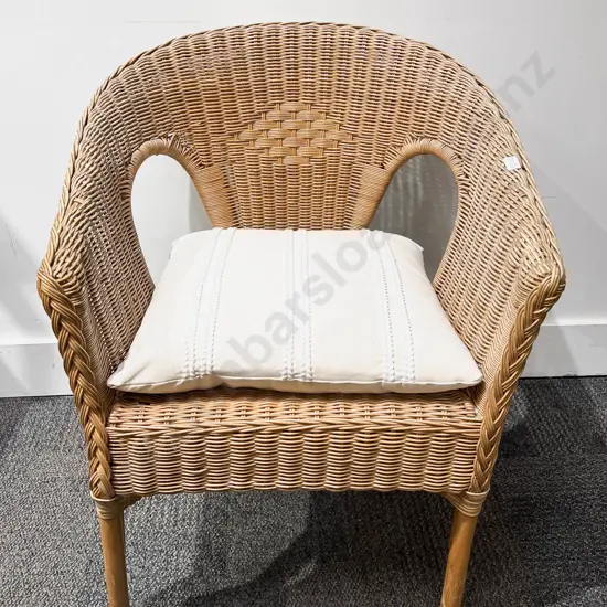 Wicker Conservatory Chair & Small Wicker Laundry Basket