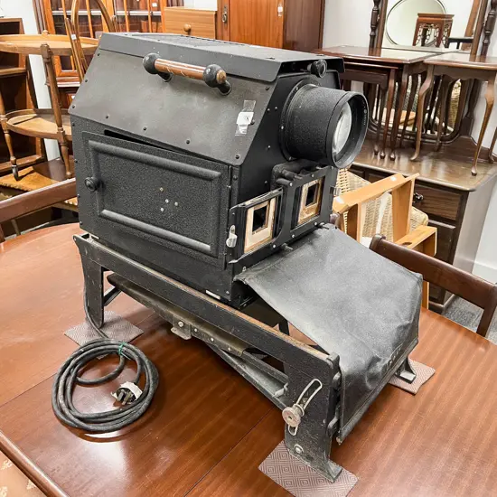 Ross London Vintage Slide Projector on Wrought Metal Base