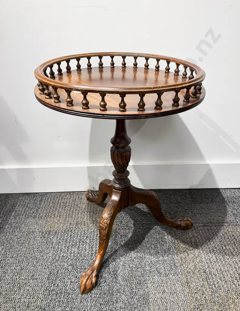 Tripod Base Wine Table with Finial Gallery Top Image 1++