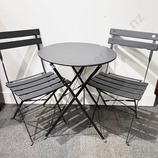 Folding Outdoor Table & Two Matching Chairs