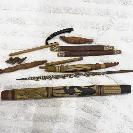 Qty of Assorted Australian Aboriginal Items incl Didgeridoo & Throwing Stick etc