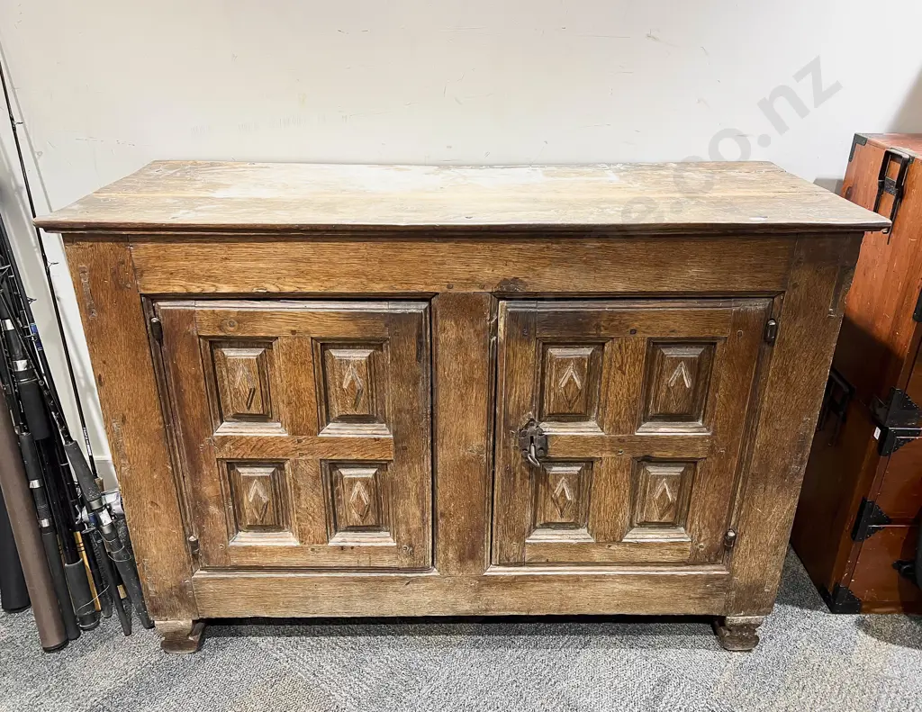 C18th Spanish Baroque Carved Two Door Sideboard Image 1++