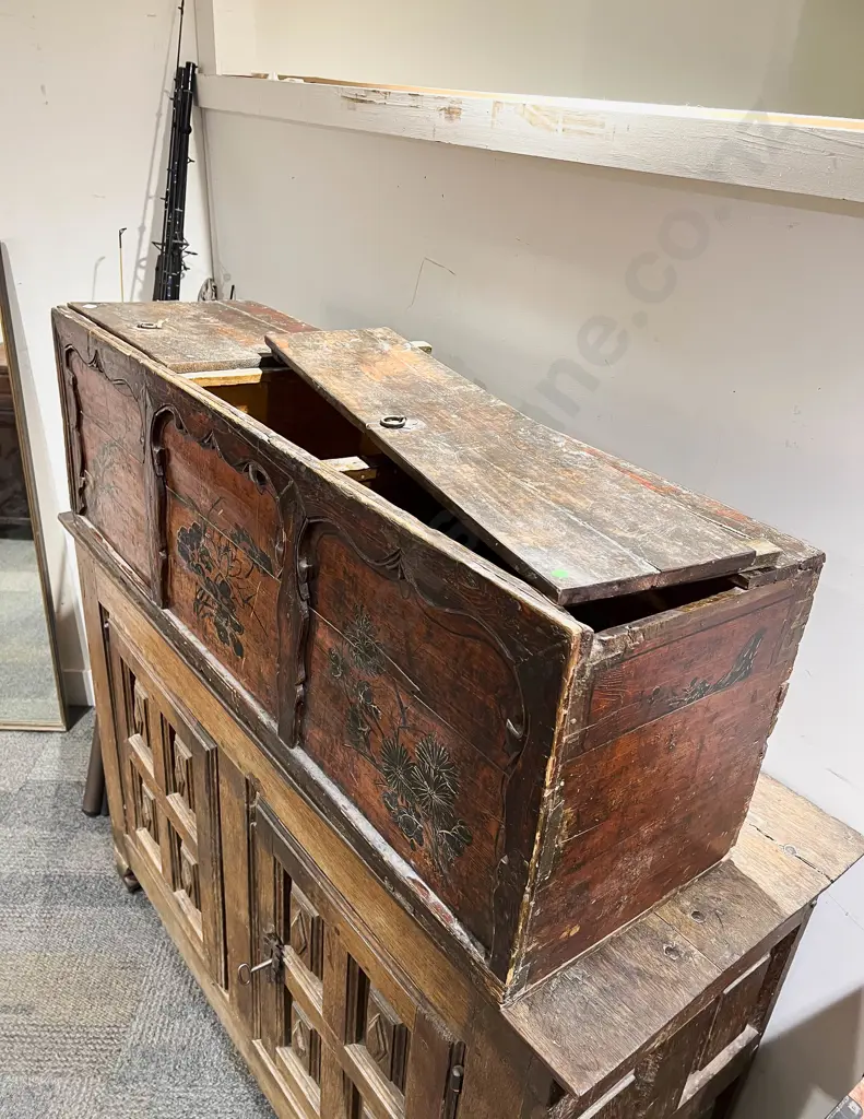 Antique Tibetan Sectional Storage Chest Image 1++