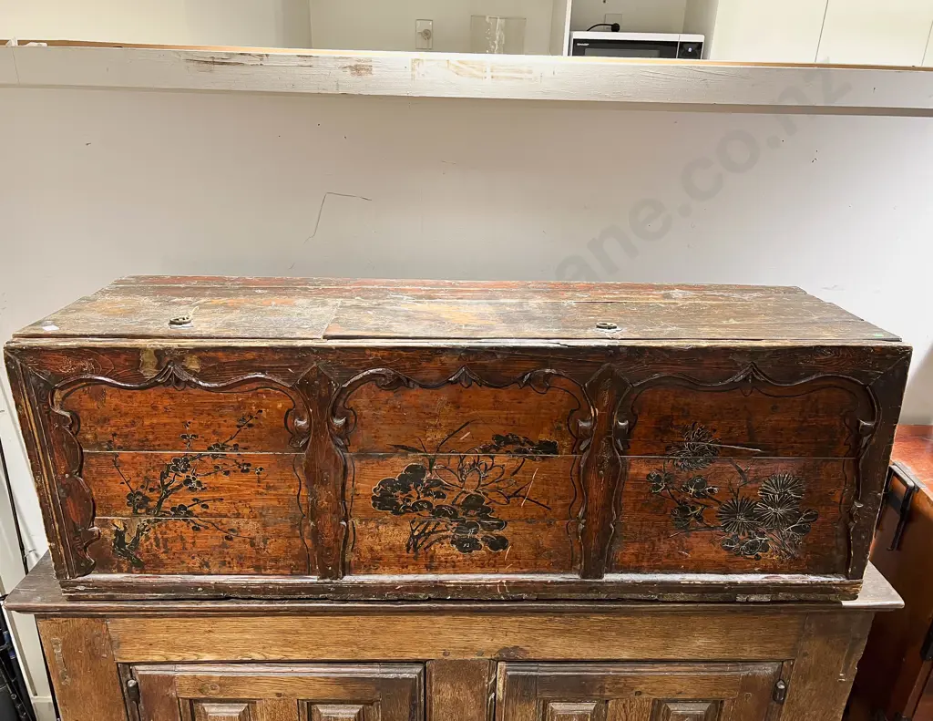 Antique Tibetan Sectional Storage Chest Image 1++