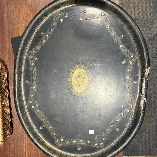 Victorian Papier Mache Inlaid Tray