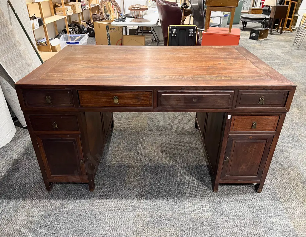 Chinese Hardwood Partner's Desk Image 1++