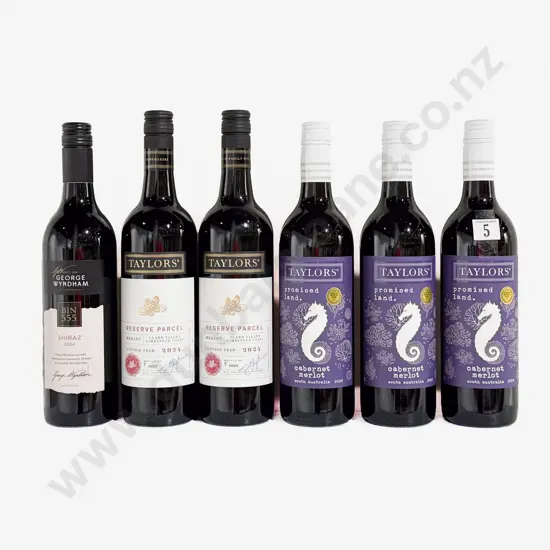 Five Australian Assorted Merlot & One Australian Shiraz