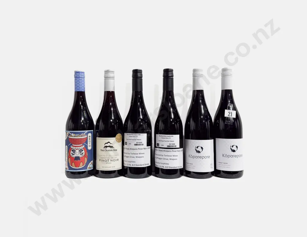Five NZ Assorted Pinot Noir & One Australian Pinot Noir Image 1++
