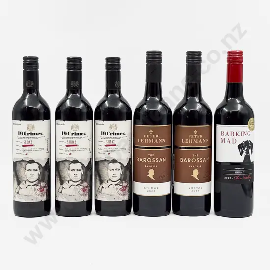Six Assorted Australian Shiraz