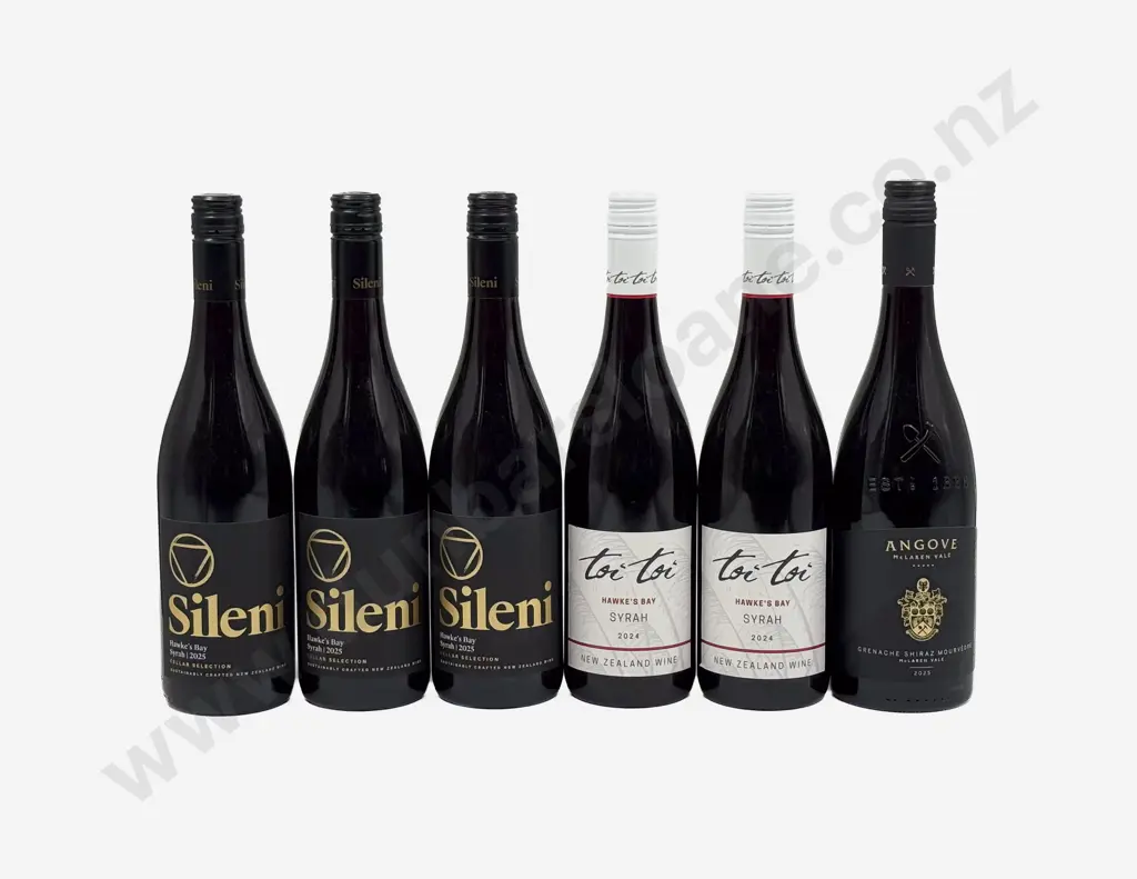 Five NZ Assorted Shiraz & One Australian Shiraz Image 1++
