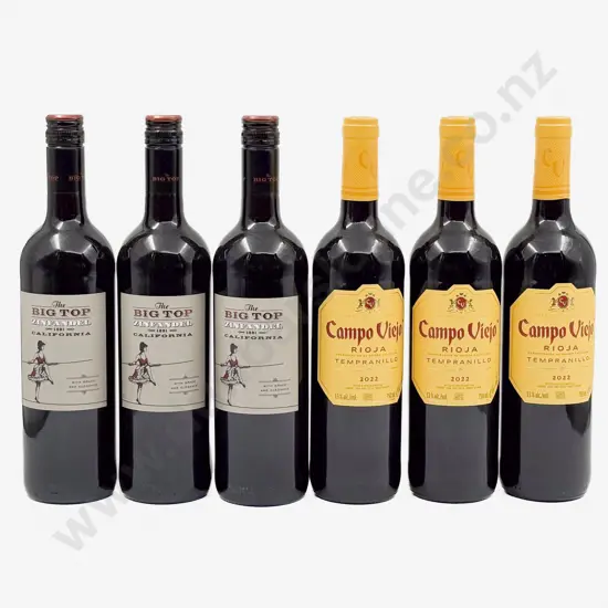 Three Californian Zinfandel & Three Spanish Tempranillo