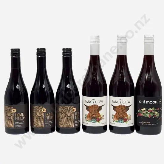 Three NZ Assorted Pinot Noir & Three NZ Home Fields Pinot Noir at 500ml Bottles