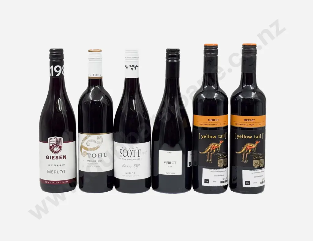 Four NZ Assorted Merlot & Two Australian Merlot Image 1++