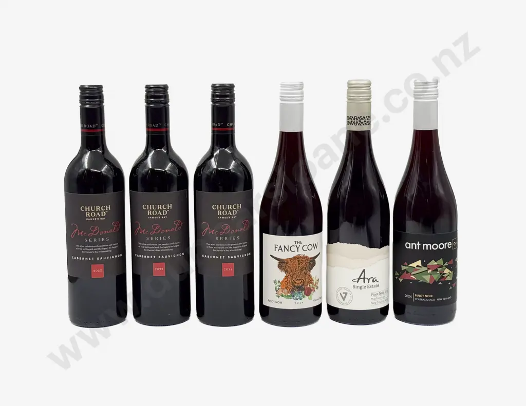 Three NZ Cabernet Sauvignon & Three NZ Pinot Noir Image 1++