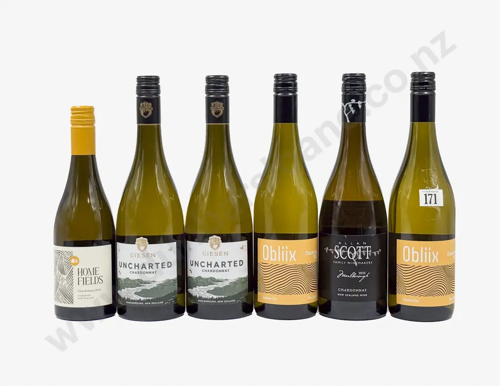 Five NZ Chardonnay & One NZ Homefields 500ml Chardonnay Image 1++