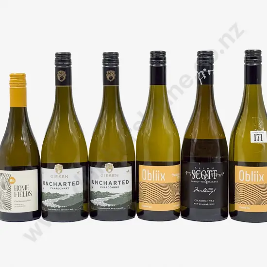 Five NZ Chardonnay & One NZ Homefields 500ml Chardonnay
