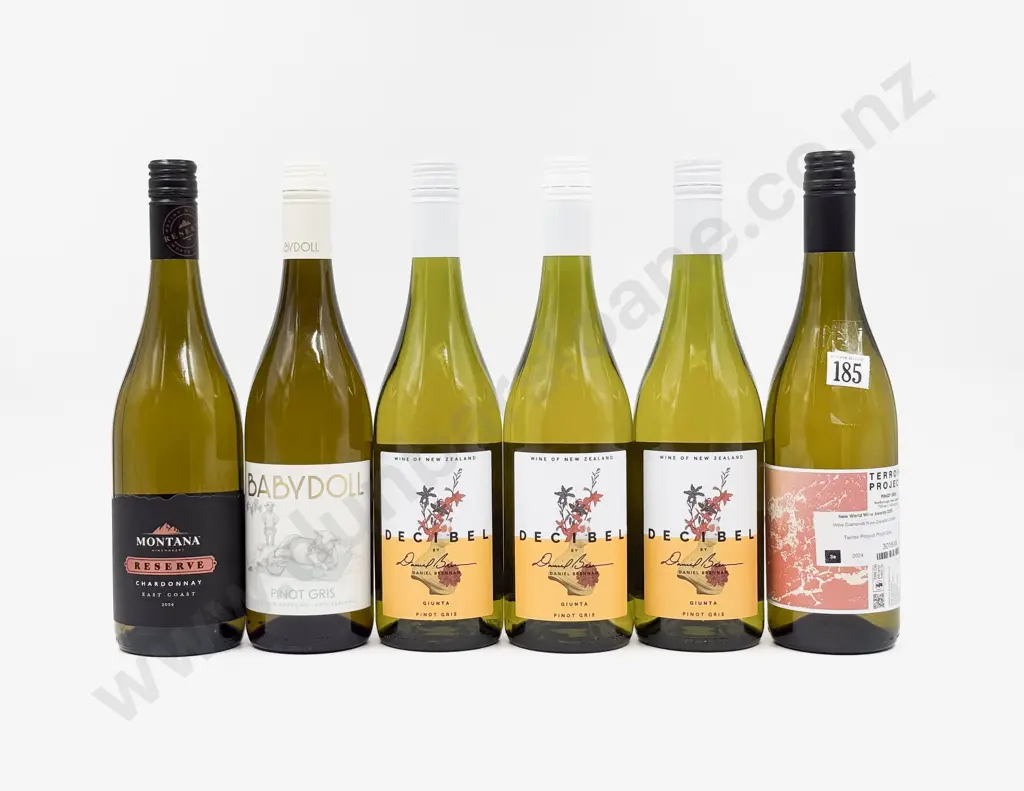 Five NZ Assorted Pinot Gris & One NZ Chardonnay Image 1++